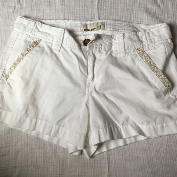 Cute white embellished white shorts