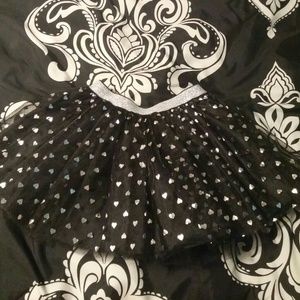 Black and silver heart tutu style skirt. NWOT.