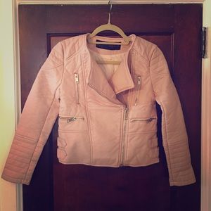 Brand New Awesome Pink Faux Leather Jacket