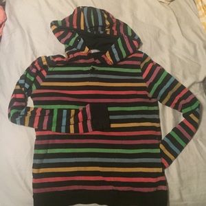Delias rainbow black striped hoodie