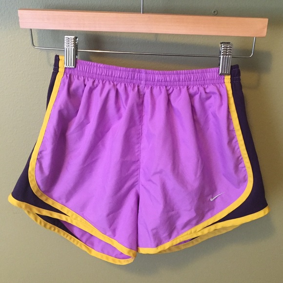 Purple NIKE running shorts
