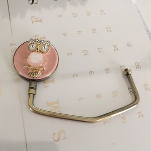 Crystal owl purse hook
