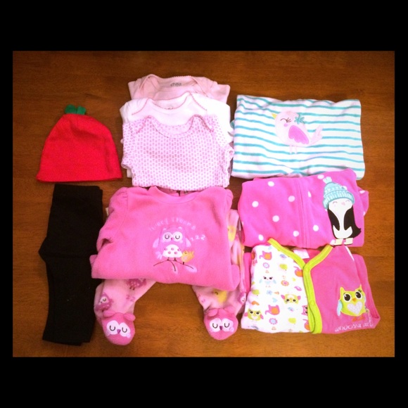 0-3month baby girl clothes lot