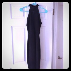 Missguided black lace high-neck midi dress - NWT.