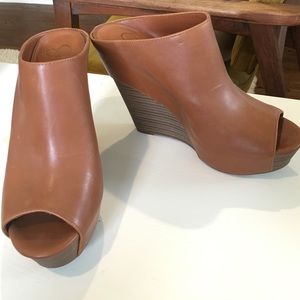 Jessica Simpson Leather Platform Wedges