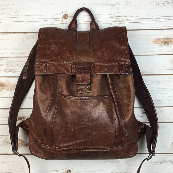 Fossil Bags | Vintage Leather Backpack School Work Boho | Poshmark