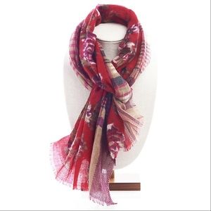 Floral and Tartan Scarf