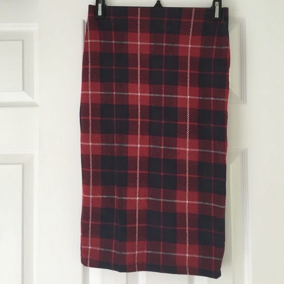Plaid Pencil Skirt