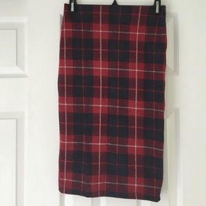 Plaid Pencil Skirt