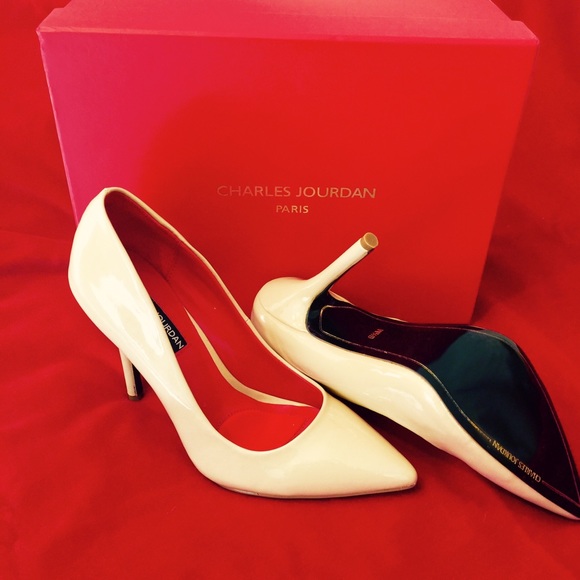 Charles Jourdan Nude Patent Pumps