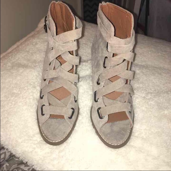 beige heels/booties
