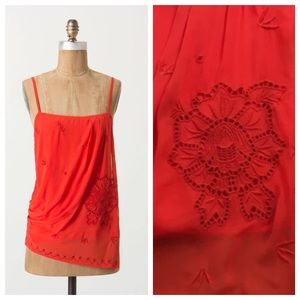 ï’› Anthropologie orange embroidered top ï’› Anthropologie orange embroidered top