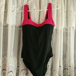Pink and Black Bathing Suit