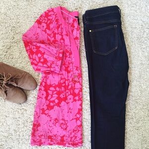 H&M 3/4 Sleeve Floral Tunic Blouse