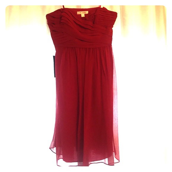 Ann Taylor Red Strapless Dress