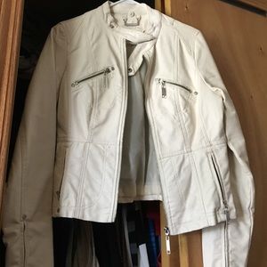 Beige leather jacket