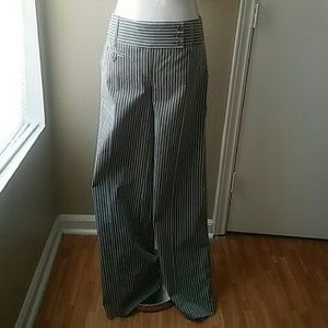 BCBG MaxAzria Gray Pinstripe Wide Leg Pants