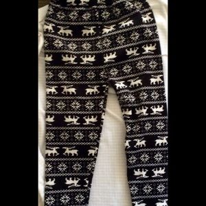 New fleece black and white leggings