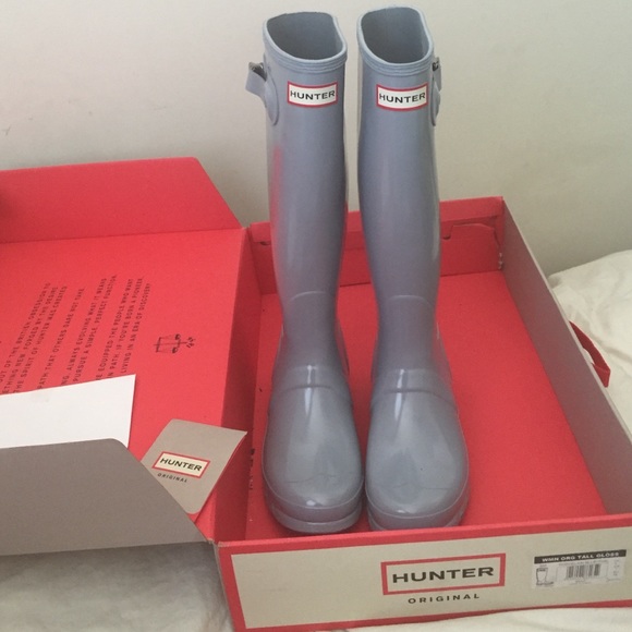 pale blue hunter wellies