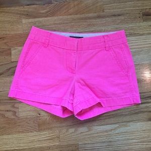 J Crew Neon Pink 3'' Chino Shorts - Size 2