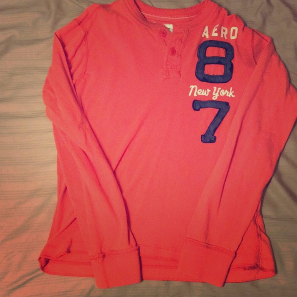 Orange, long sleeve Aeropostale shirt.