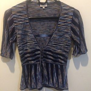 Karen Millen England Navy Space Dye Cardigan Top Karen Millen England Navy Space Dye Cardigan Top
