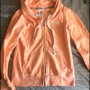 Pink coral zip up hoodie