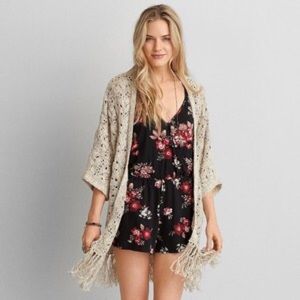 SOLD AE crochet fringe kimono!