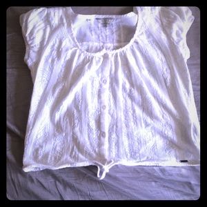 Guess white tie crop top
