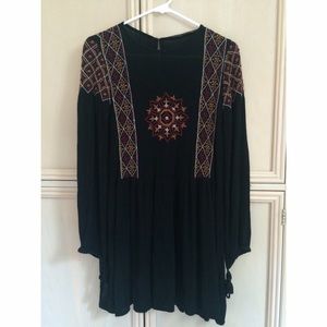 Long Sleeve Black Zara Dress with Embroidery!!
