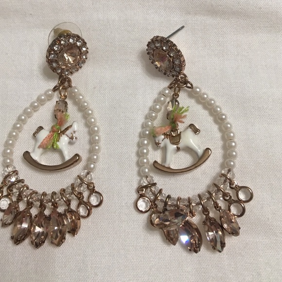 Betsy Johnson Rocking horse dangle earrings