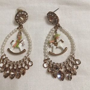 Betsy Johnson Rocking horse dangle earrings