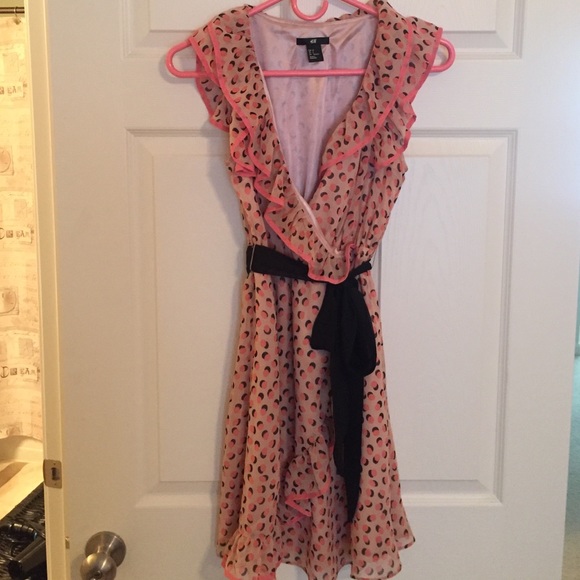 H&M pink polka dot dress