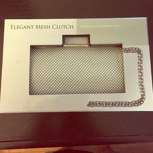 Silver mesh clutch