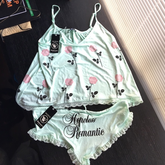 Wildfox Other - NWT Wildfox Mint Rose Sleep Set