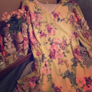 Boutique flare sleeve dress