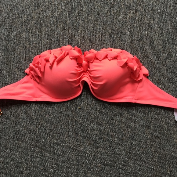 Victoria's Secret coral strapless bikini top