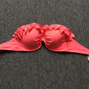 Victoria's Secret coral strapless bikini top