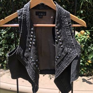 Studded Charcoal Grey Vest