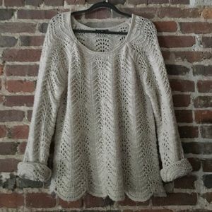 Knitted Scalloped Hem Sweater