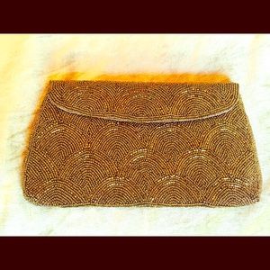 Vintage Copper Beaded Clutch