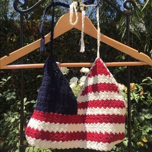 Crochet American Flag Crop Top