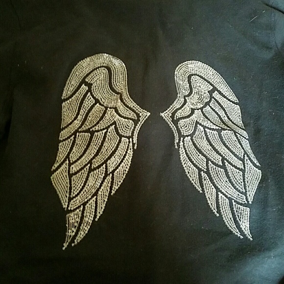 Plain black angel wing hoodie