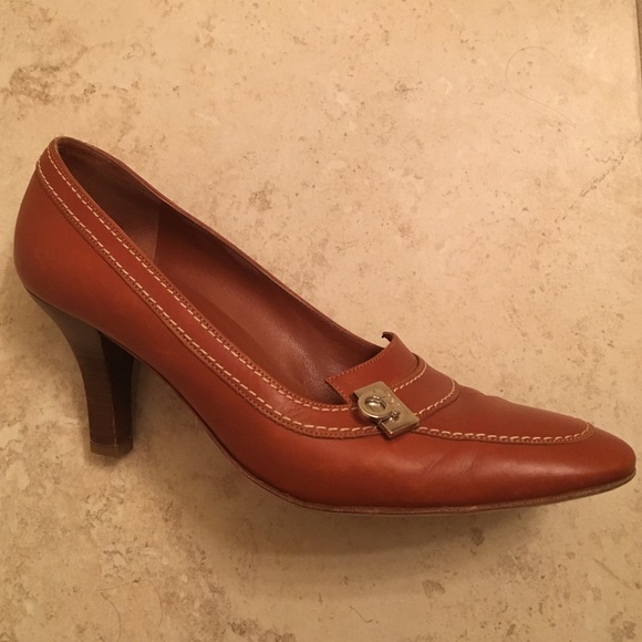 Salvatore Ferragamo red/brown Leather Pumps