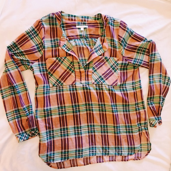 Long sleeved plaid blouse