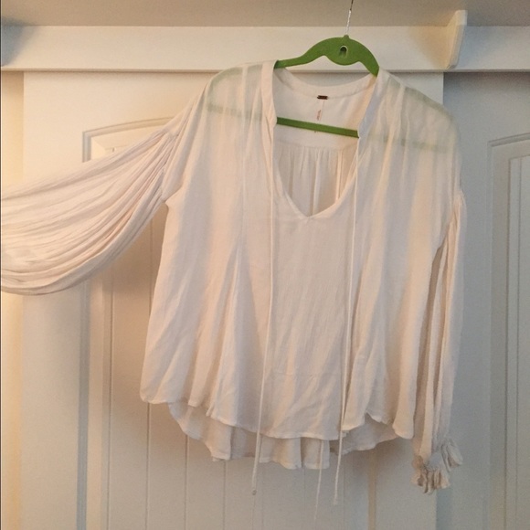 Free People Long sleeve white top