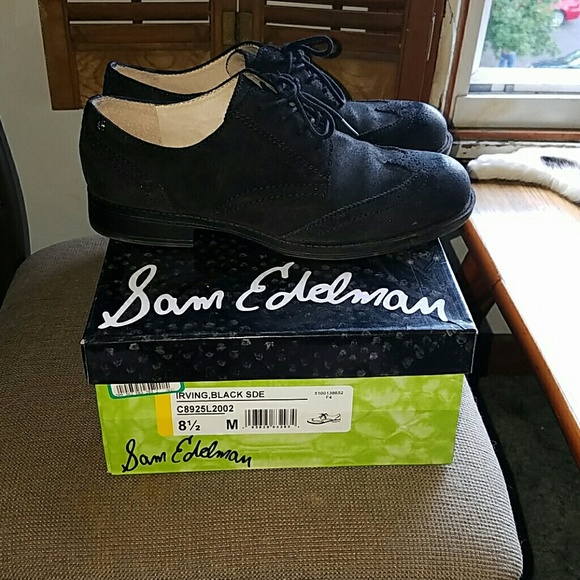 Sam Edelman Irving Brogue Oxford - Black Suede