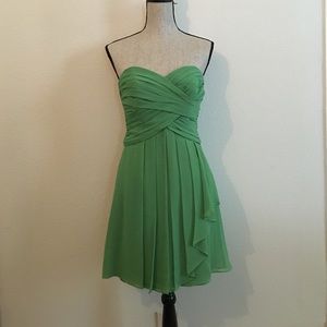 David's bridal clover chiffon strapless dress