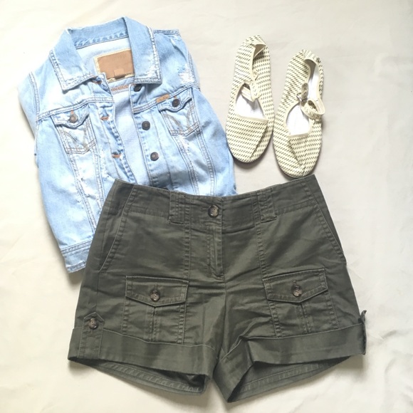Ann Taylor Womens Shorts Dark Green Size 8