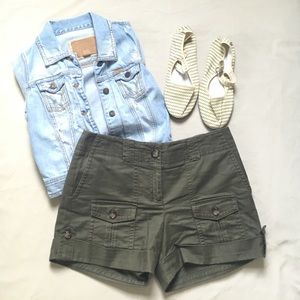 Ann Taylor Womens Shorts Dark Green Size 8
